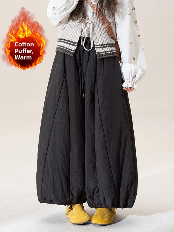 Winter Clothing Plus Size - Winterdikke wijde pijpen lantaarnbroek katoenen broek
