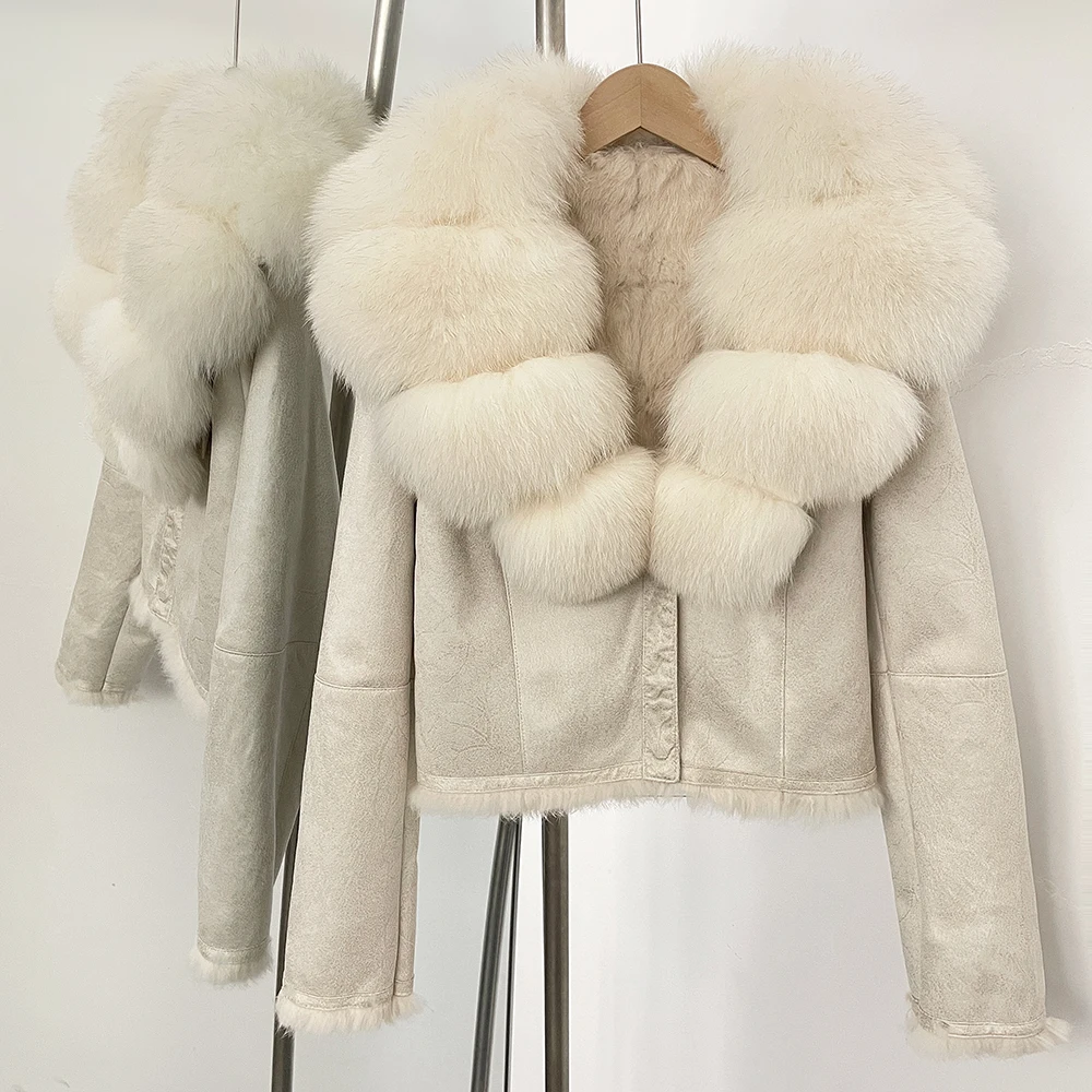 Winter Clothing Store - OFTBUY Natuurlijke Vos Bontkraag Jas Herfst