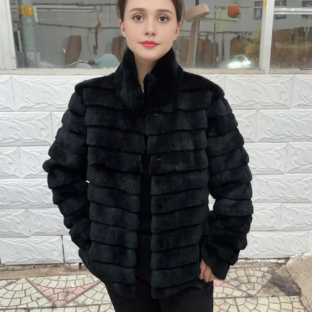 Winter Clothing Store - OFTBUY Konijn Echte Bontjas Warm Echt