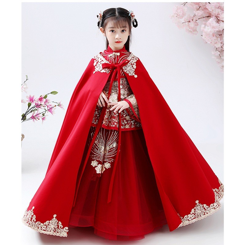 Winter Clothing Kids - Meisjes Hanfu Cheongsam-kostuum Chinees Nieuwjaar Lentefestival