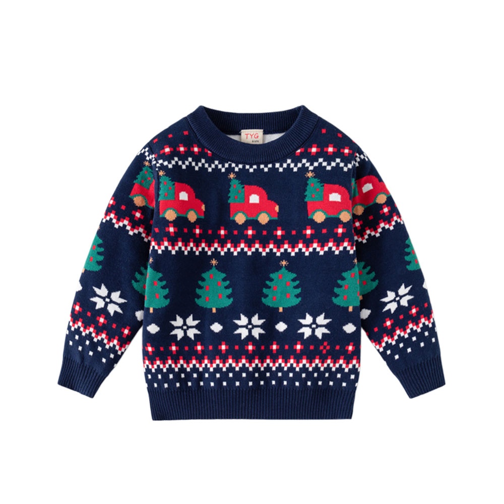 Winter Clothing For 1 Year Old Girl - Nieuwjaars kersttrui voor kinderen Auto's Print