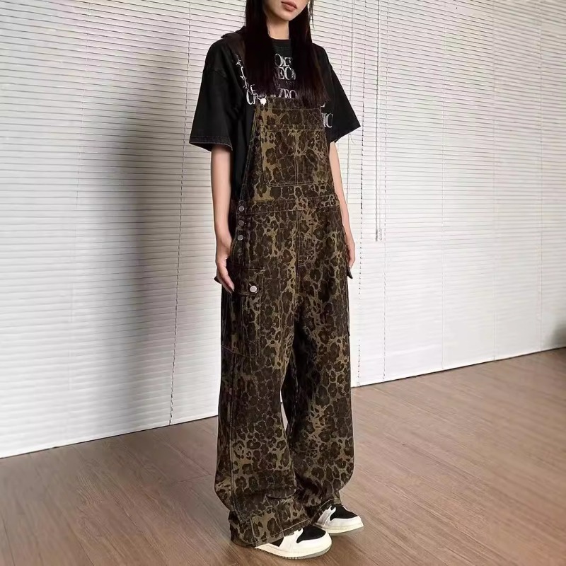 Winter Clothing Trends - 2026 nieuwe dameskleding luipaardprint denim overalls