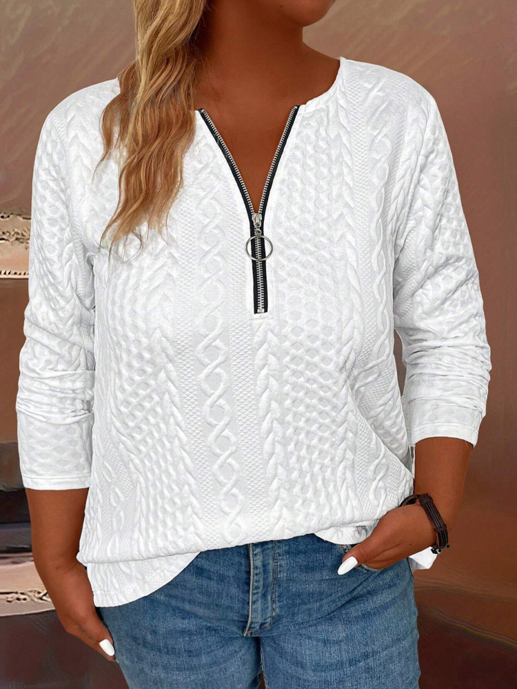 Winter Clothing Trends - Dameskleding Herfst/Lente T-shirt Halve rits Kleding
