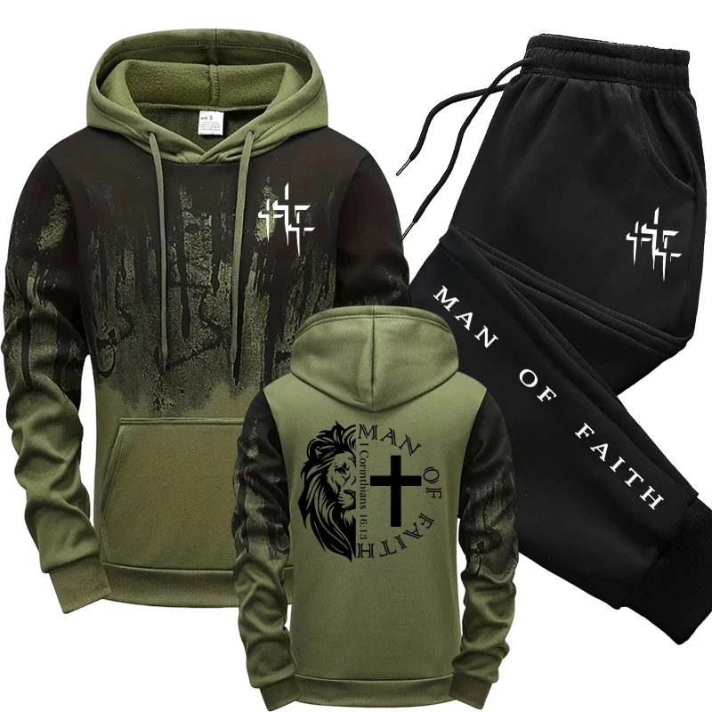 Winter Cloth - Man of Faith Pattern Herenset Sweatshirt