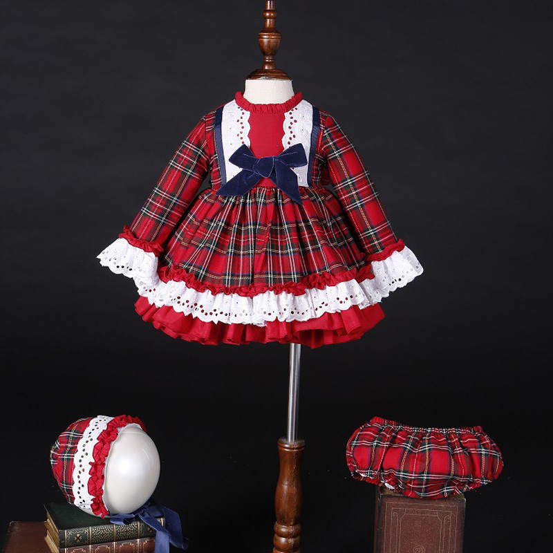 Winter Clothing Kids - Babymeisje Herfst Winter Kerst Rode Plaid