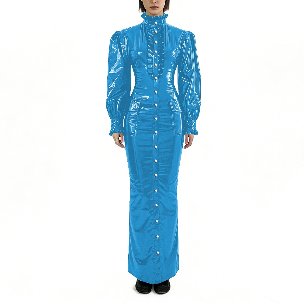Glanzende PVC lange potloodjur - Winter Clothing Plus Size recensie en prijs