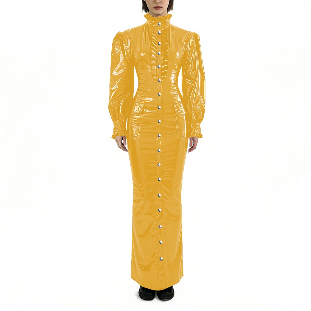 Glanzende PVC lange potloodjur - Winter Clothing Plus Size recensie en prijs