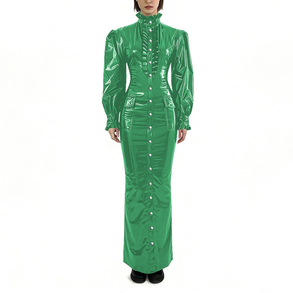 Glanzende PVC lange potloodjur - Winter Clothing Plus Size recensie en prijs